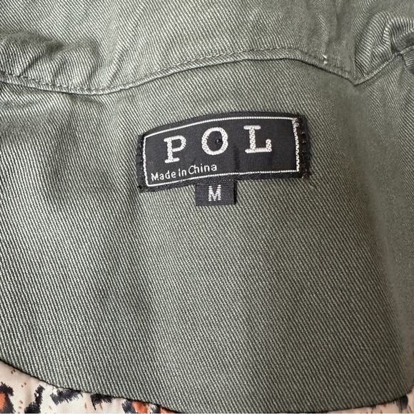 POL‎ Olive Green Long Sleeve Utility Military Full Zip Jacket Size M - Picture 6 of 11